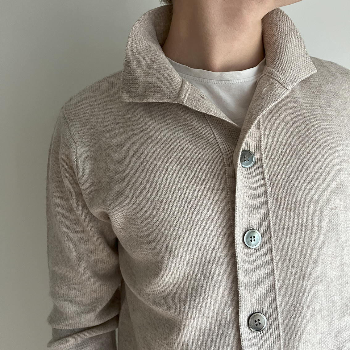Fredrik cardigan - Sand / toast/sand