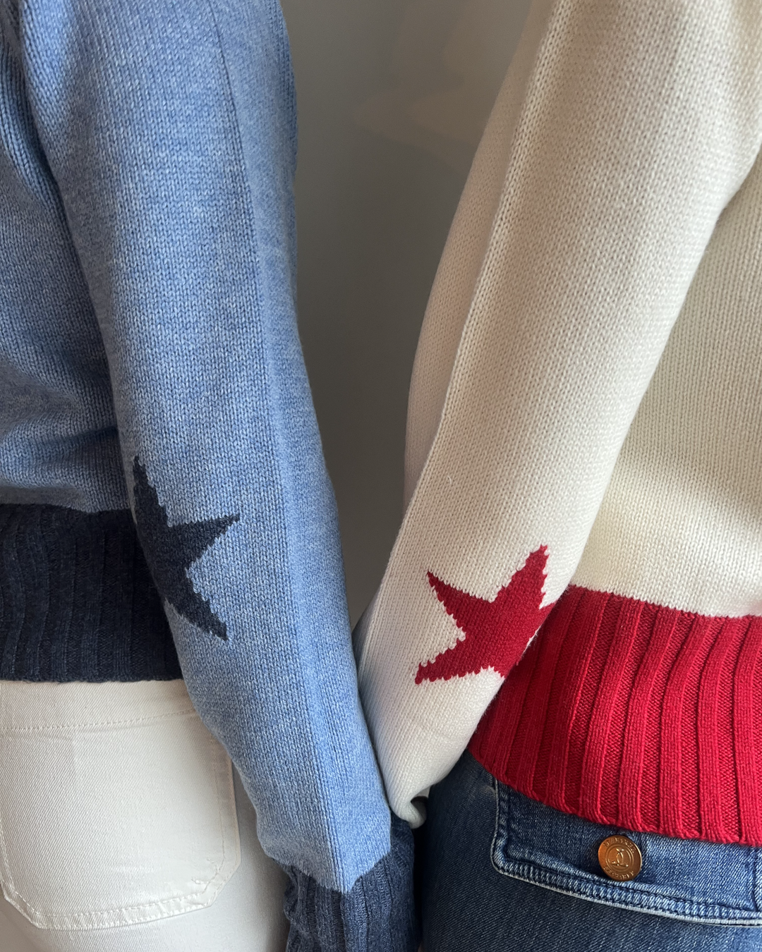 Zip star offwhite/rød