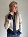Contrast cardigan sand/navy
