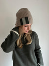 Cashmere hat toast/olive/light green