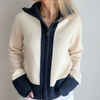 Contrast cardigan Offwhite/Navy