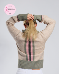 Contrast cardigan Sand/lysoliven/rosa/oliven