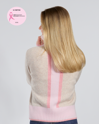 Contrast cardigan Sand/lyserosa/rosa