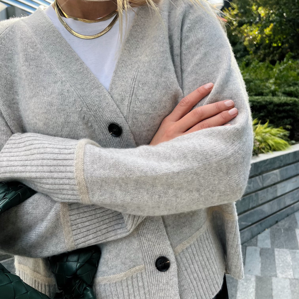 Frye Cardigan - Grå / offwhite