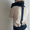 Contrast cardigan Offwhite/Navy