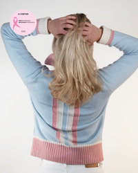 Contrast cardigan Lyseblå/rosa/offwhite