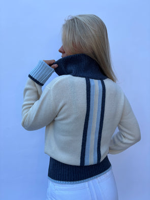 Zip Offwhite/lyseblå/navy