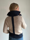 Contrast cardigan sand/navy
