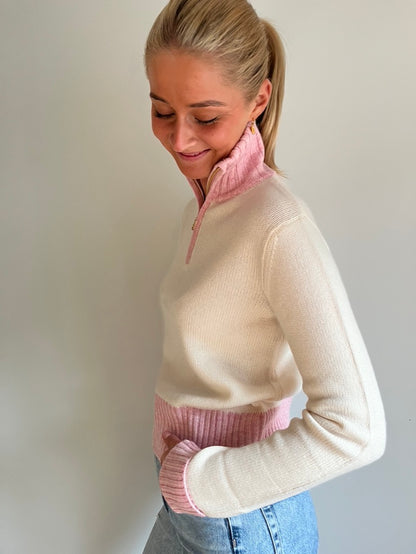 Zip Offwhite/light pink