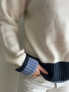 Zip Offwhite/lyseblå/navy