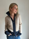 Contrast cardigan sand/navy