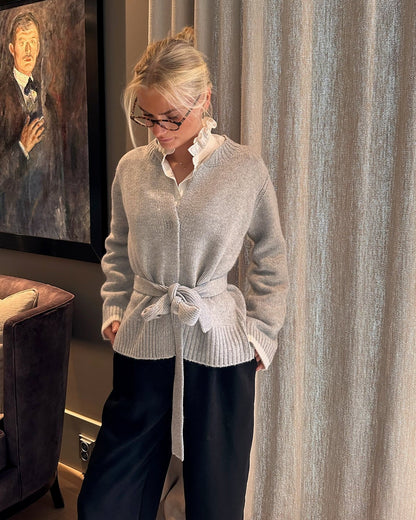 Floor cardigan grå/offwhite