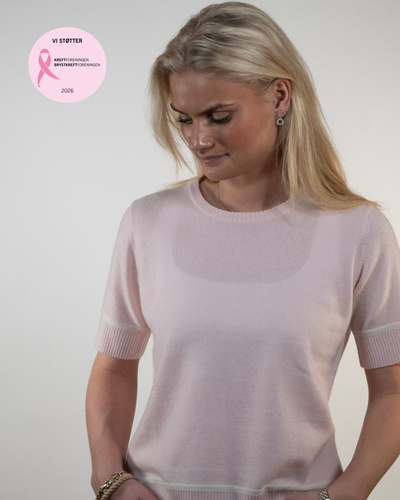 Colette short sleeve - Lyserosa/offwhite