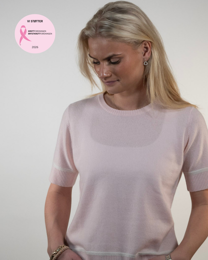 Colette short sleeve - Light pink/offwhite