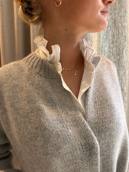 Floor cardigan grå/offwhite