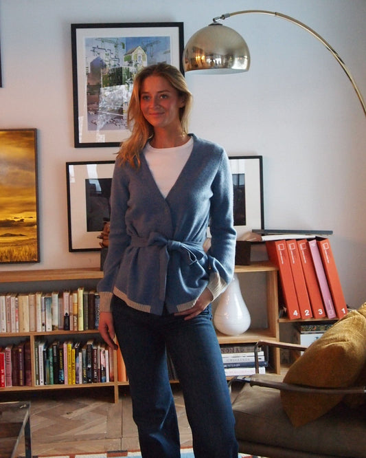 Spoonie Cardigan - denimblå/sand