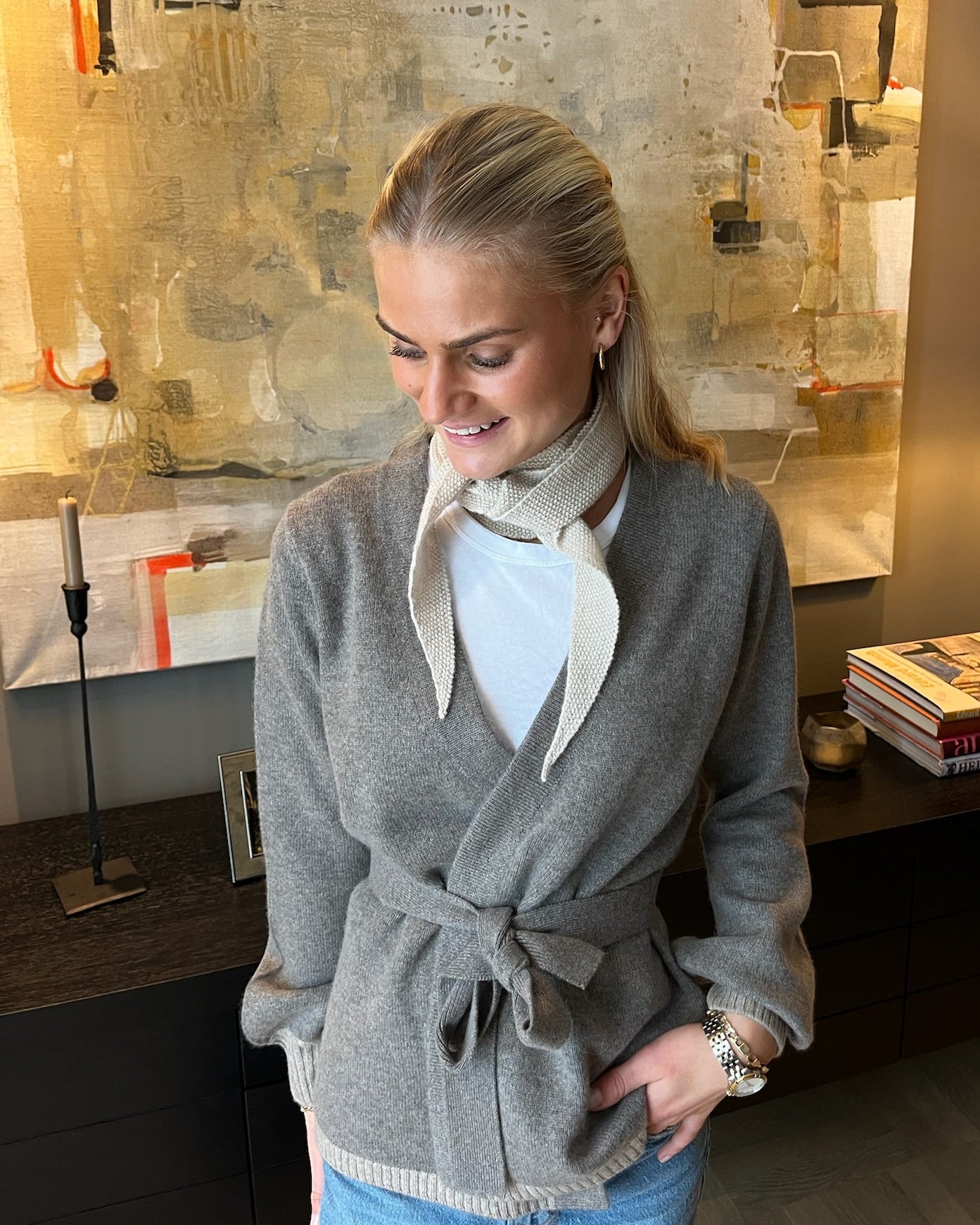 Spoonie Cardigan - Mørk toast/sand