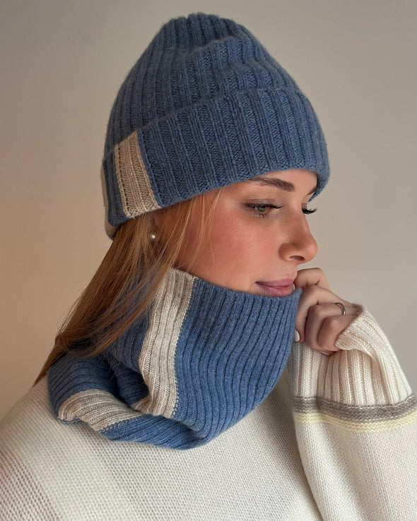 Kashmirlue mellomblå/lyssand