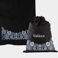 Bunadssett 2 poser i svart - blå/lyseblå