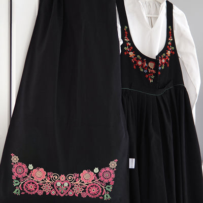 Klespose svart - burgunder/rosa/grønn
