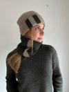 Cashmere hat toast/olive/light green