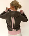 Celeste hood cardigan Mørk brun/sand/lyserosa - KAN FORHÅNDSBESTILLES NÅ