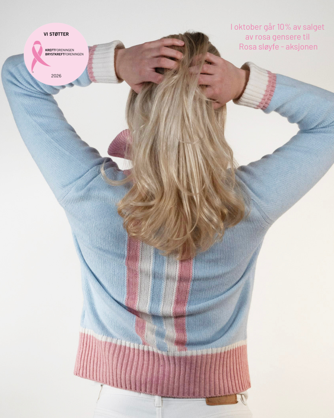 Contrast cardigan Lyseblå/rosa/offwhite