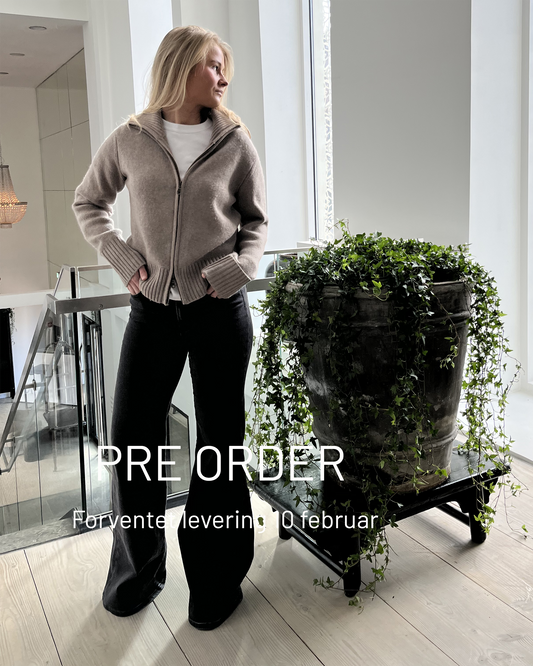 PRE ORDER Contrast cardigan mørk sand / lyssand