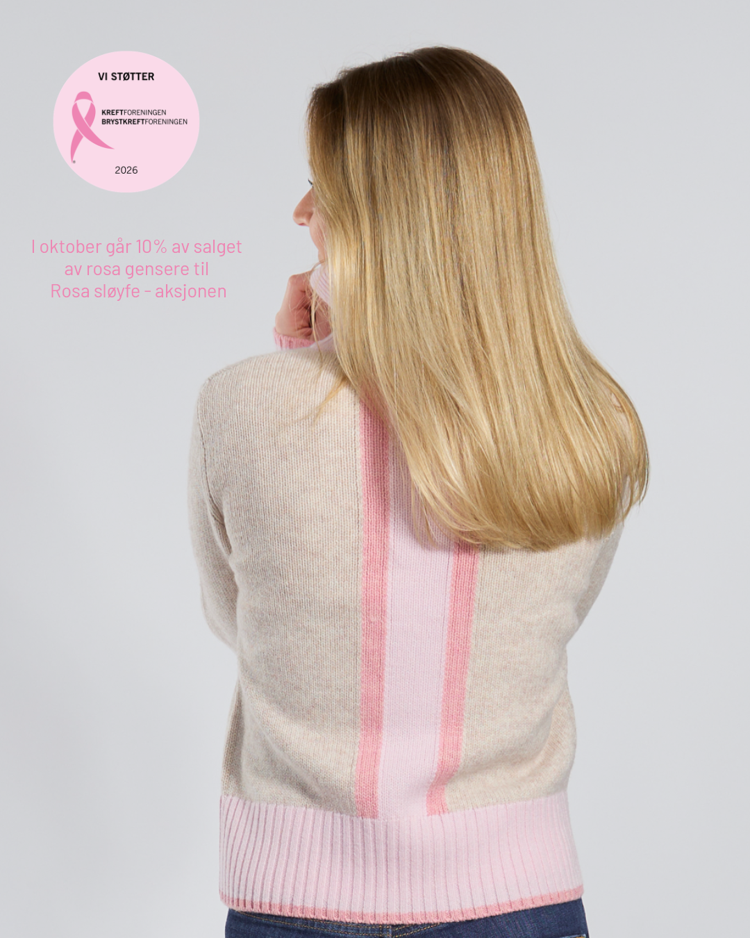 Contrast cardigan Sand/lyserosa/rosa
