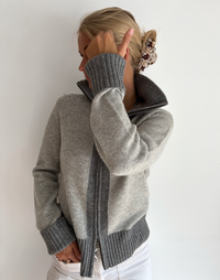 Contrast cardigan Grå/lysegrå