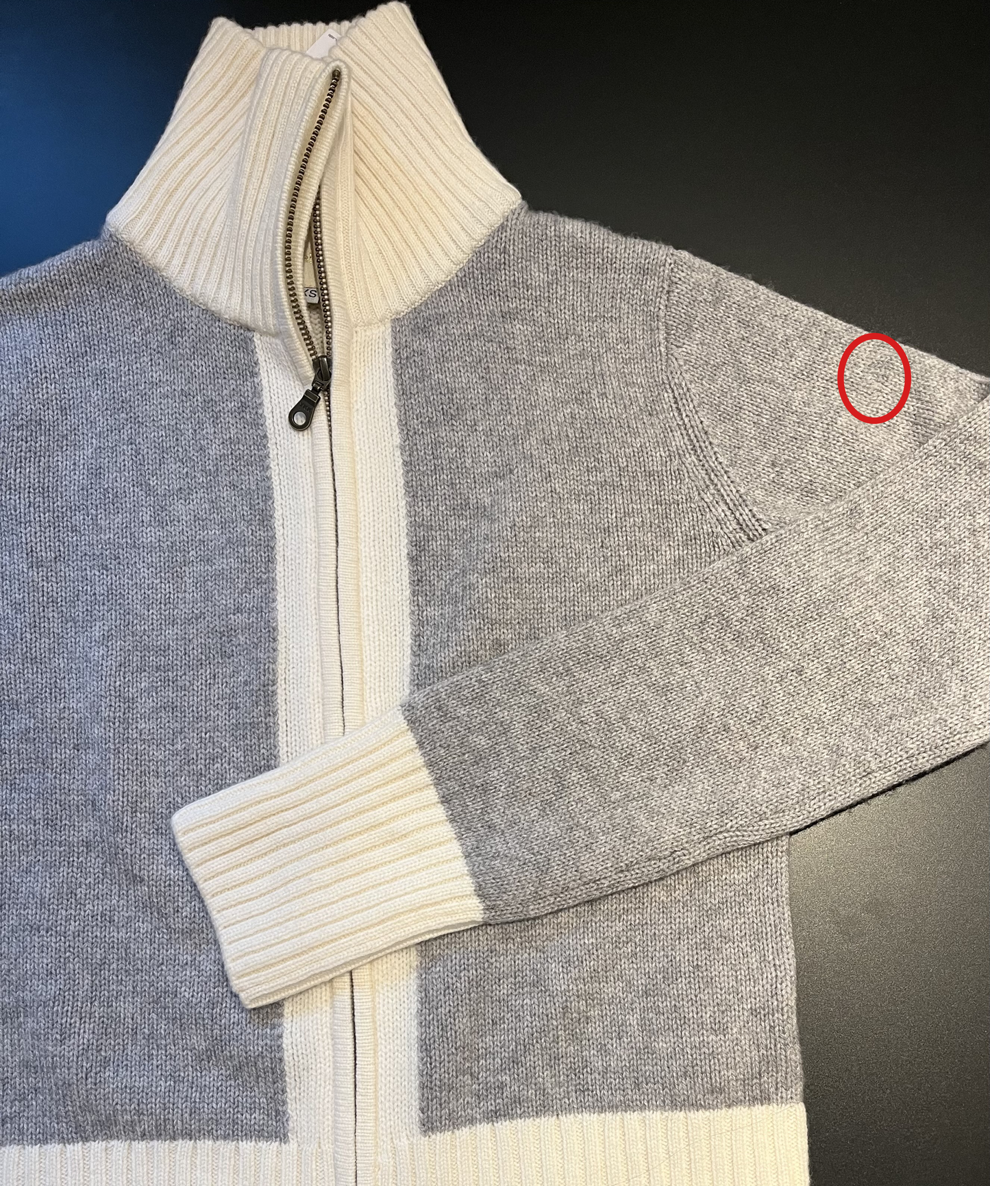 Contrast cardigan Grå/offwhite