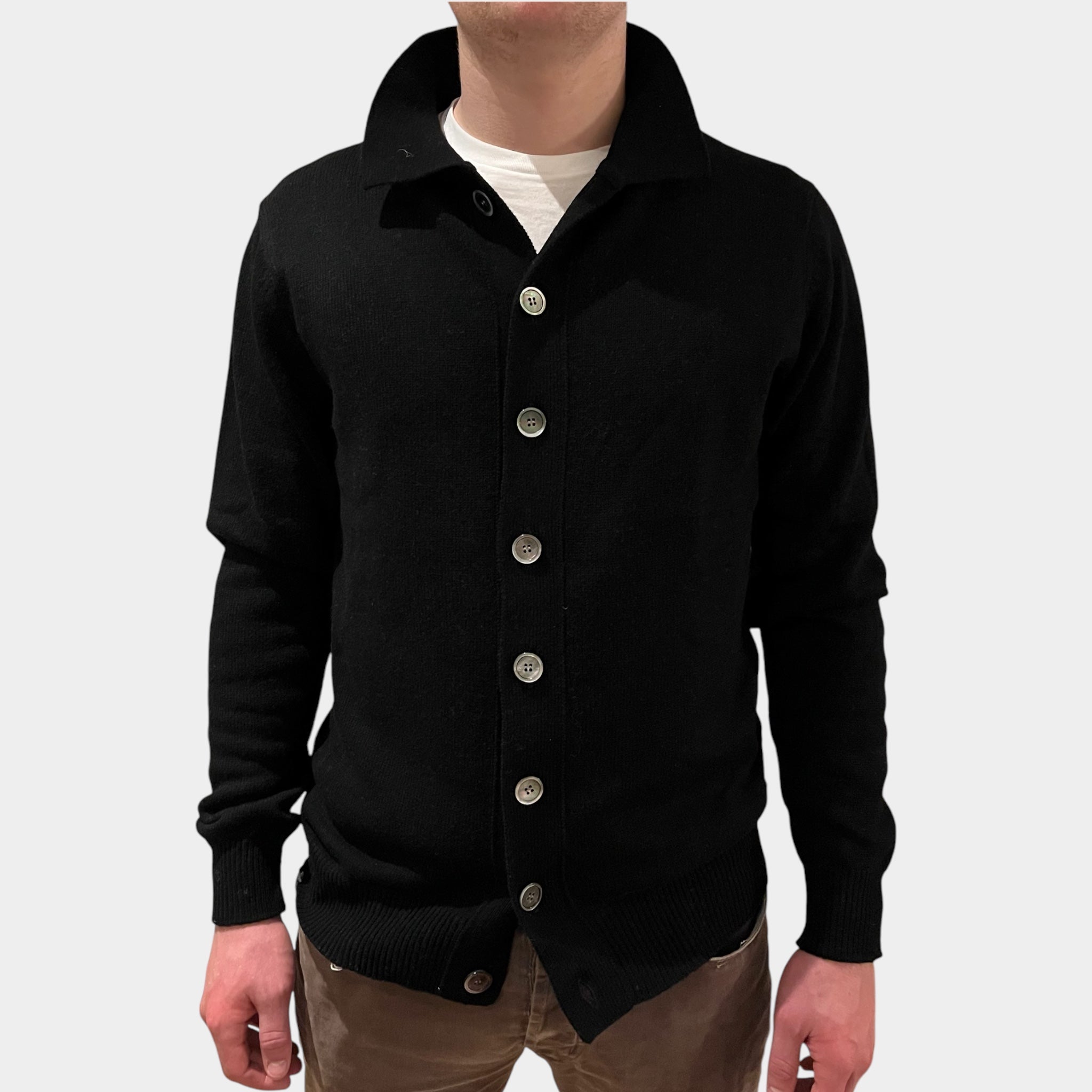 Fredrik cardigan - Svart/toast/ sand