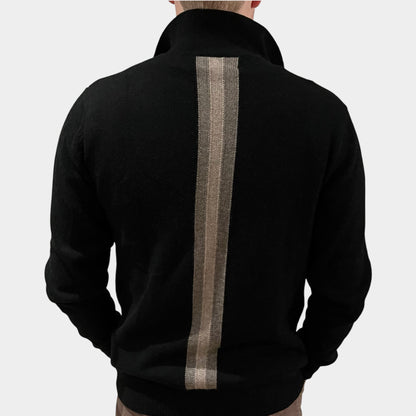 Fredrik cardigan - Svart/toast/ sand