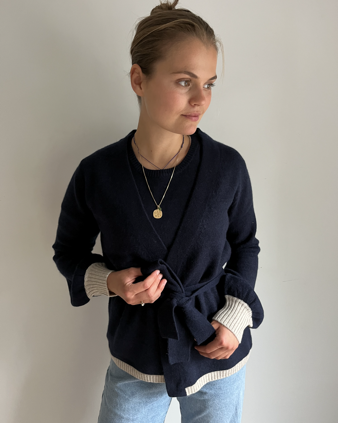 Spoonie Cardigan - Navy/sand