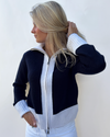 Contrast cardigan Navy / Offwhite