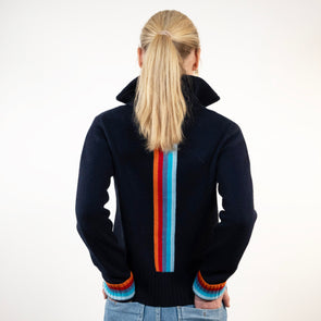 Contrast cardigan Navy / Rainbow