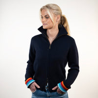 Contrast cardigan Navy / Rainbow