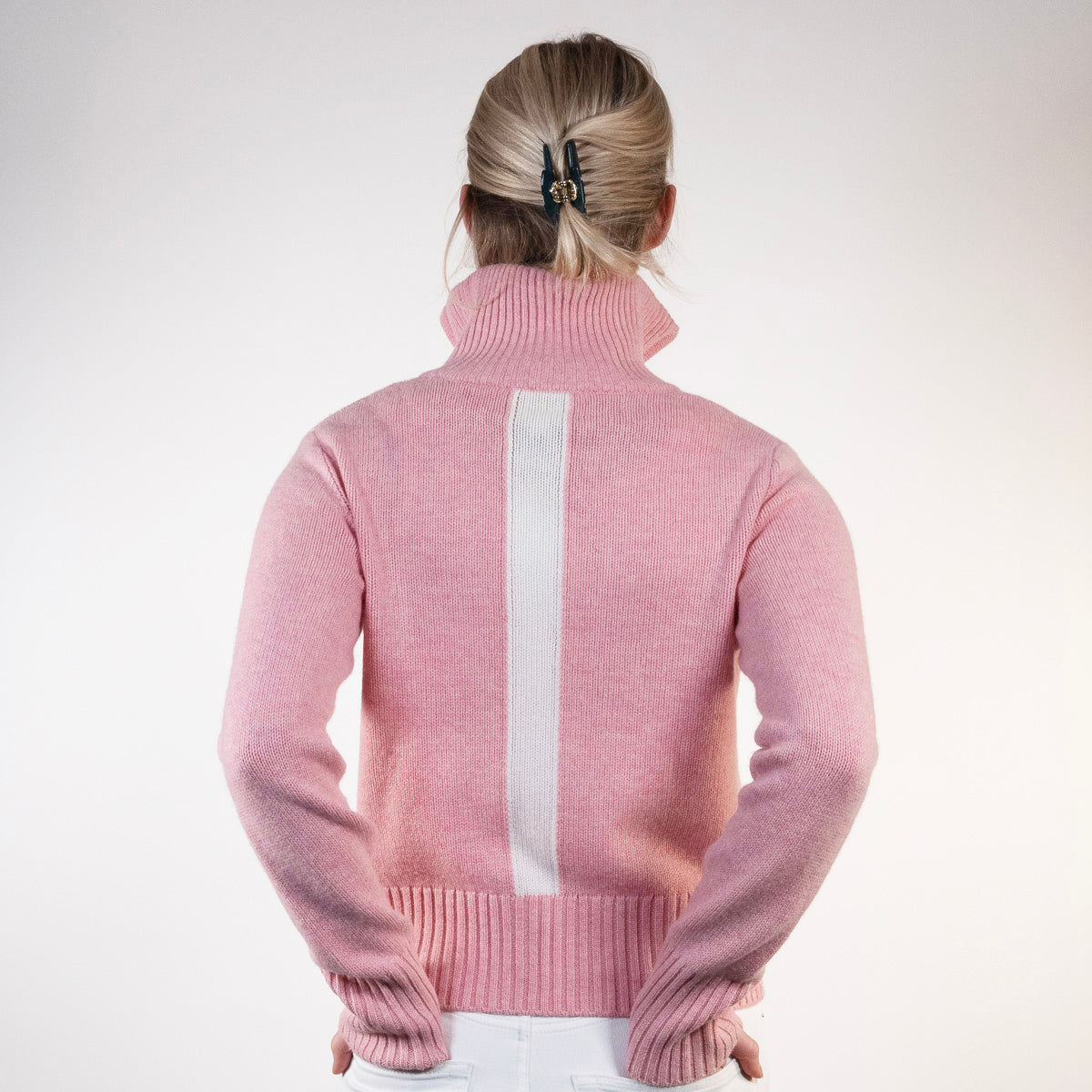 Contrast cardigan Rosa melange / Offwhite