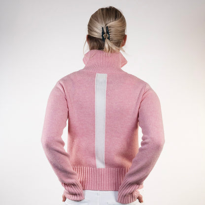 Contrast cardigan Rosa melange / Offwhite