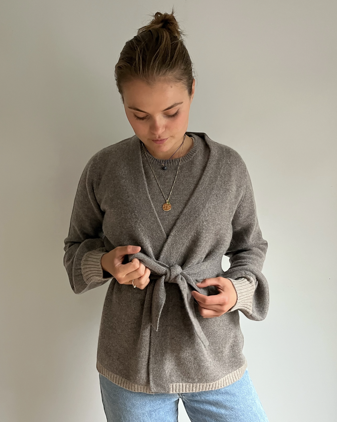 Spoonie Cardigan - Mørk toast/sand