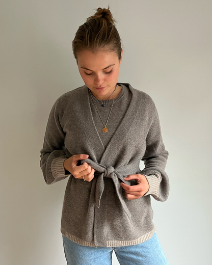 Spoonie Cardigan - Mørk toast/sand