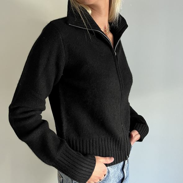 Contrast cardigan Sort / Sand