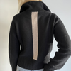 Contrast cardigan Sort / Sand