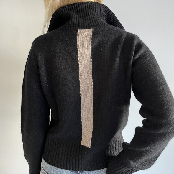 Contrast cardigan Sort / Sand