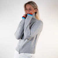 Contrast cardigan Grå/rainbow