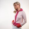 Contrast cardigan Lyserosa/rosa/oransje