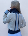 Contrast cardigan Offwhite/navy/lyseblå