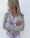 Contrast cardigan Sand / lysrosa