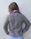 Contrast cardigan Sand / lysrosa