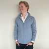 Thomas cardigan herre - Lyseblå/offwhite